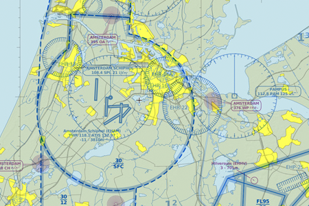 VFR map of Amsterdam Airport Schiphol