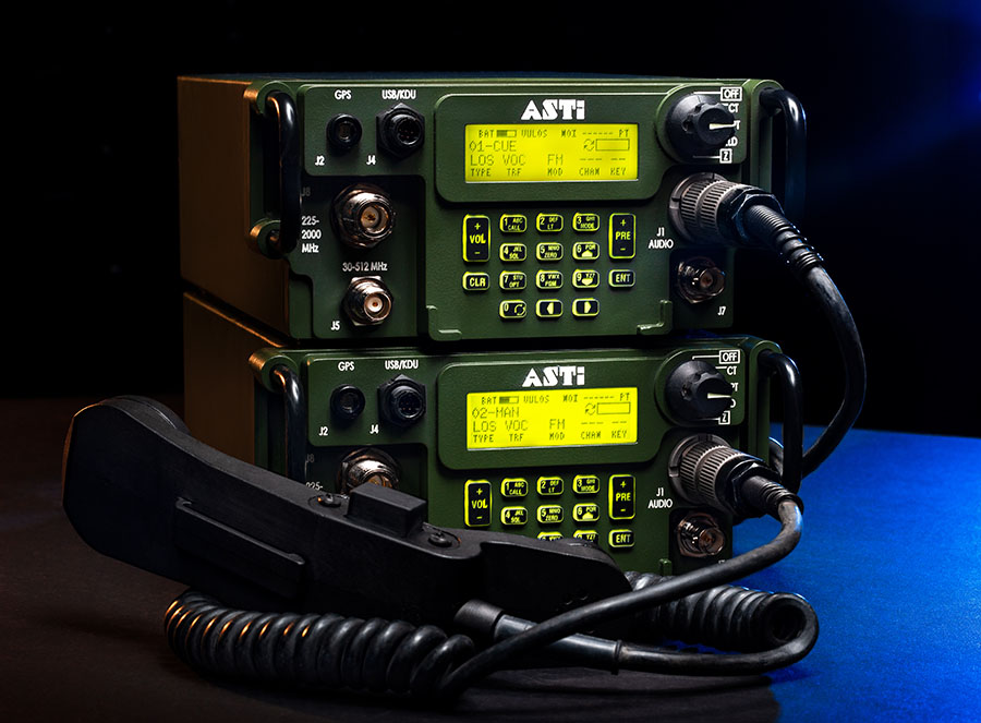 ASTi's simulated AN/PRC-117G radios (ASTi photo by Kerrenton Snow)