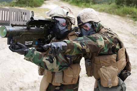 Trainees learning to shoot a shoulder-fired missile